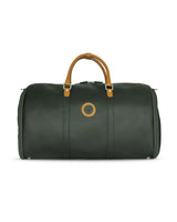 THE OUTLIERMAN weekenders GLOBETROTTER - Full-grain Leather Weekender Garment Bag - British Green/Tan