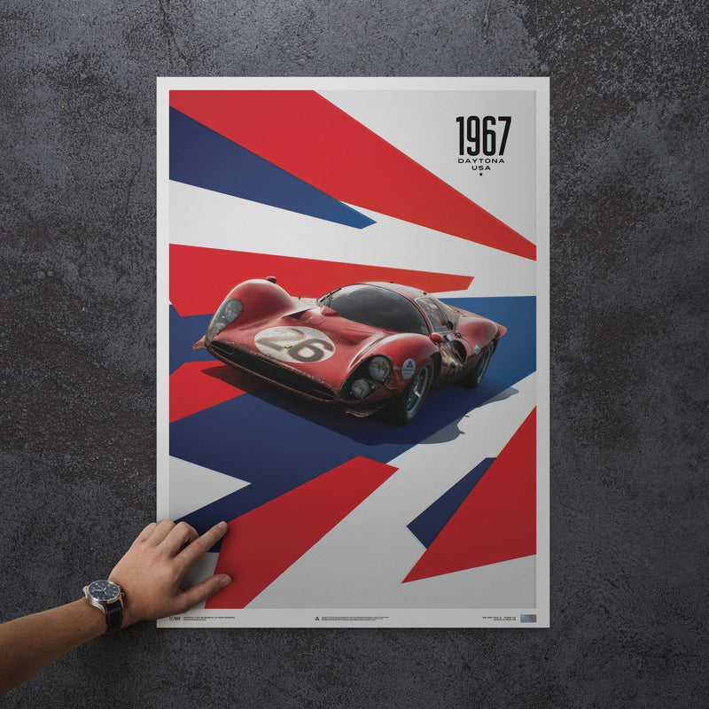 Ferrari 412P - Red - 24 Hours of Daytona - 1967 - Limited Poster