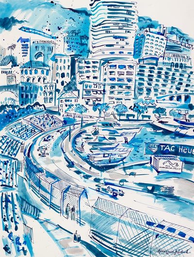 Monaco Harbour in blue