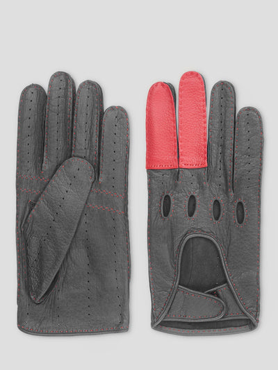Black Red Driving Gloves