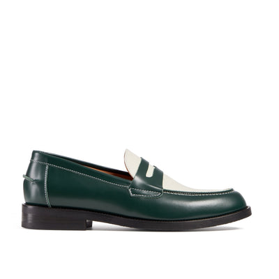 WILDE Forest X White Penny Loafer