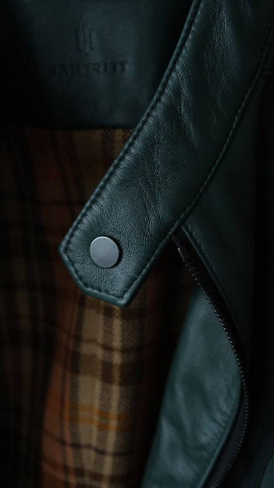 Hantritt® Green Leather Jacket Madras Brown