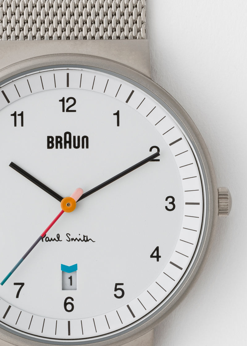 Braun BN0106 gents prestige digital watch, silver, brand new
