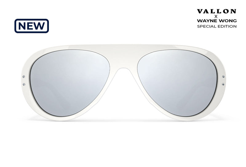 Ski Aviators Wayne Wong white sunglasses by VALLON
