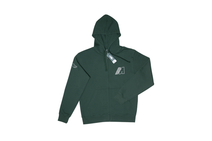 Zip Hooded Sweatshirt "Il Razzo" Verde Brinzio