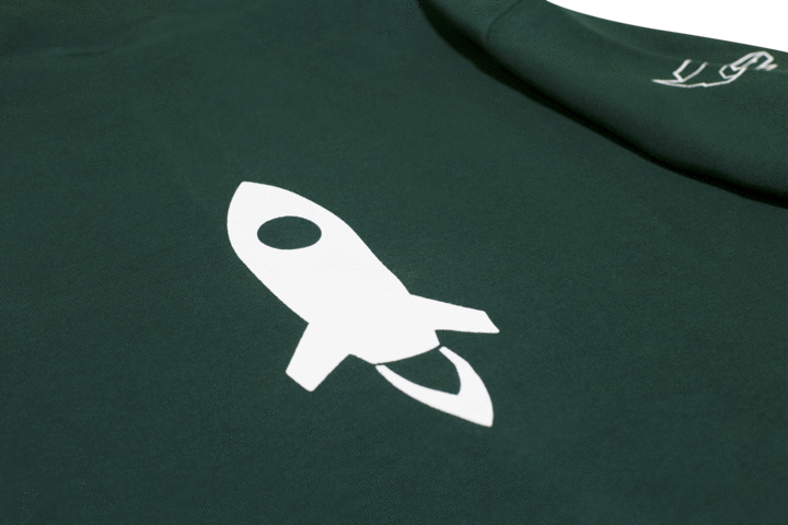Zip Hooded Sweatshirt "Il Razzo" Verde Brinzio