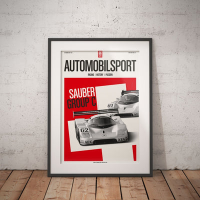 Poster AUTOMOBILSPORT #04 (2 sided) - Sauber Mercedes C9