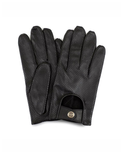 THE OUTLIERMAN gloves BAD ONE - Perforated Leather Driving Gloves - Black