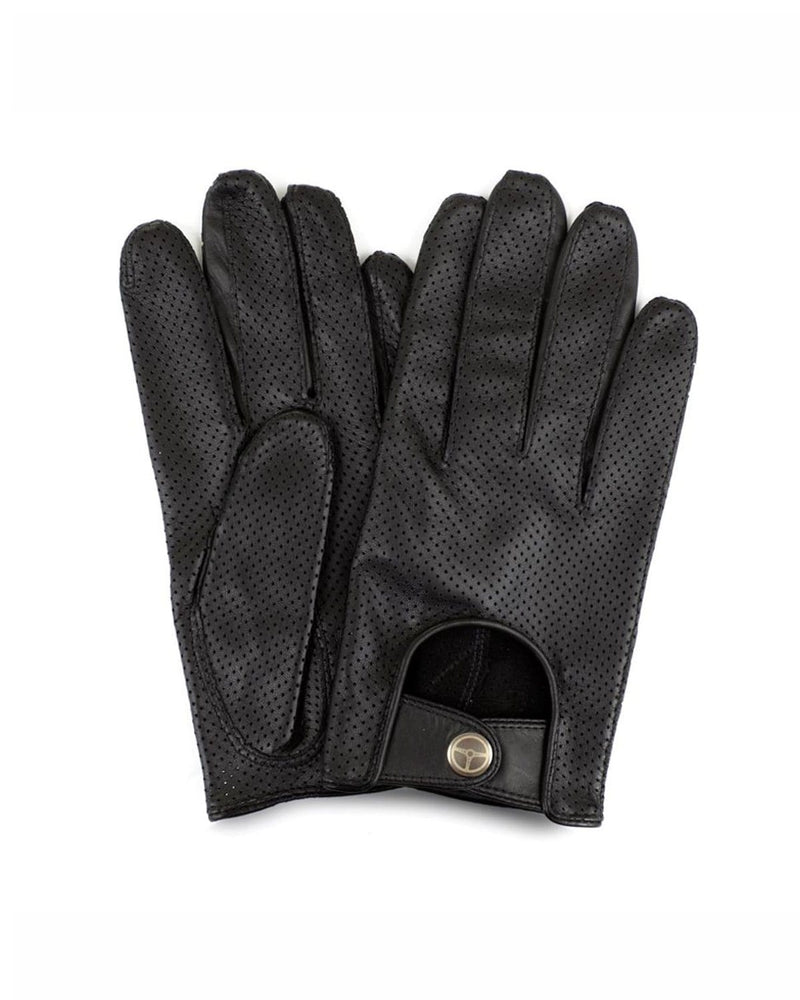 Kiton logo-plaque leather gloves - Black