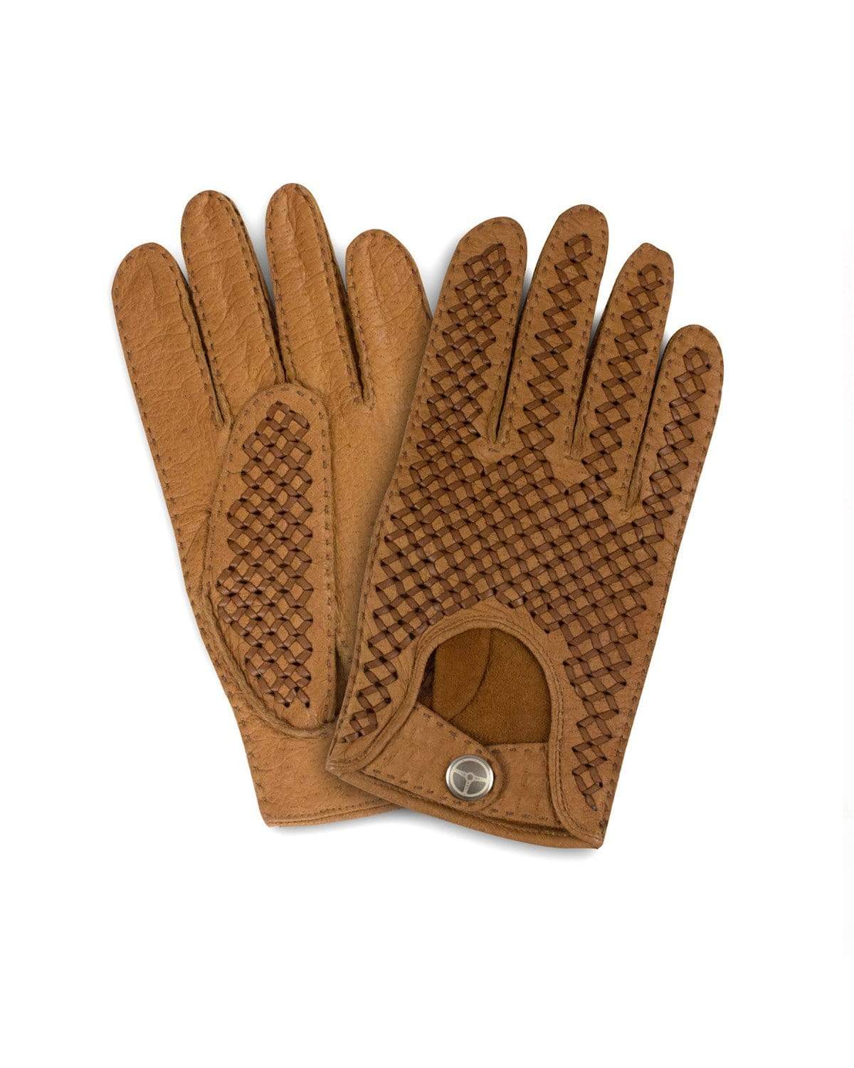 Bespoke Peccary Leather Driving Gloves Cork Tan CD Shop Classic Driver