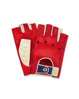 THE OUTLIERMAN gloves TERTRE ROUGE 24 Heures du Mans - Fingerless Driving Gloves - Racing Red/Italy White/Tour de France Blue
