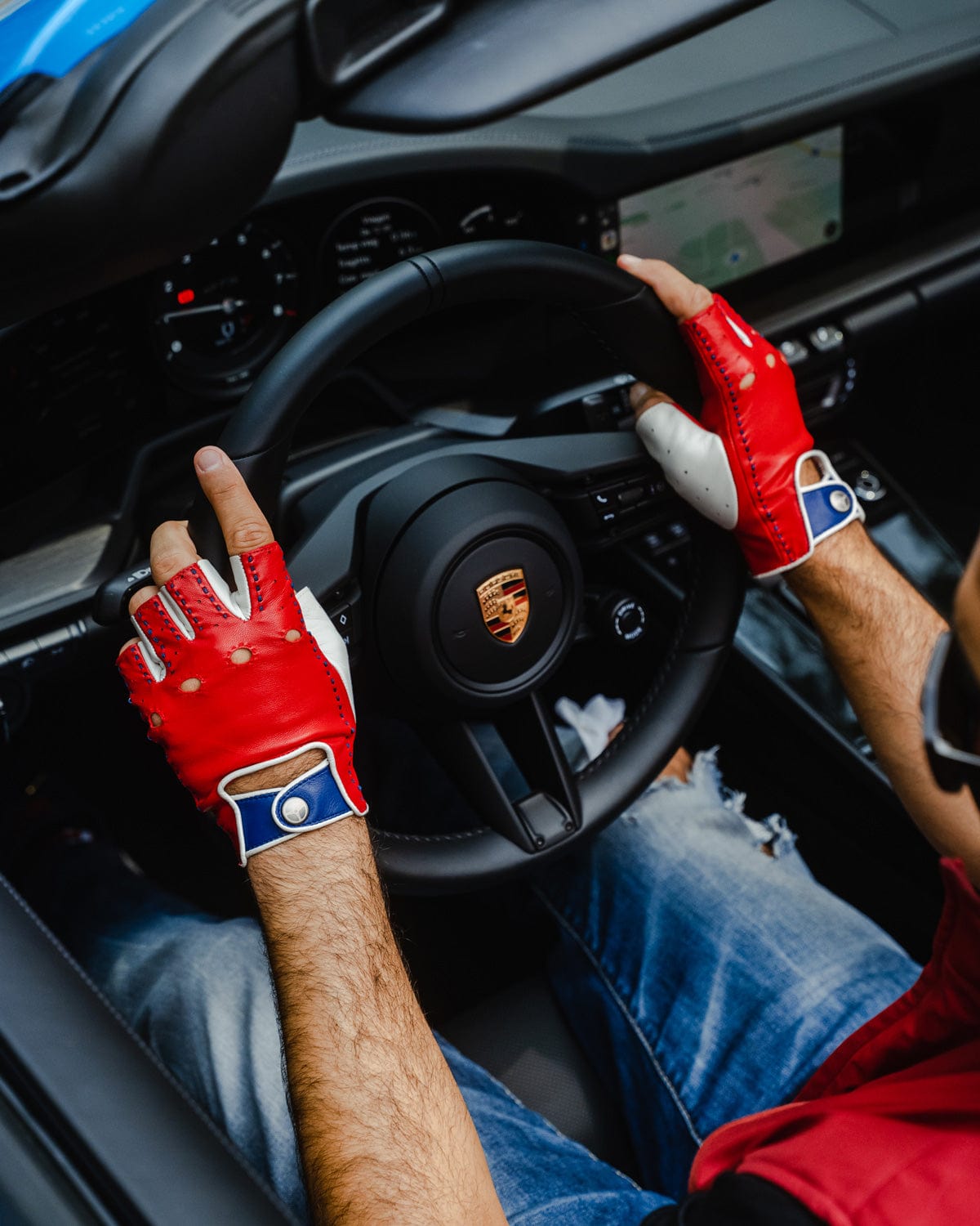 TERTRE ROUGE 24 Heures du Mans - Fingerless Driving Gloves - Red – CD ...